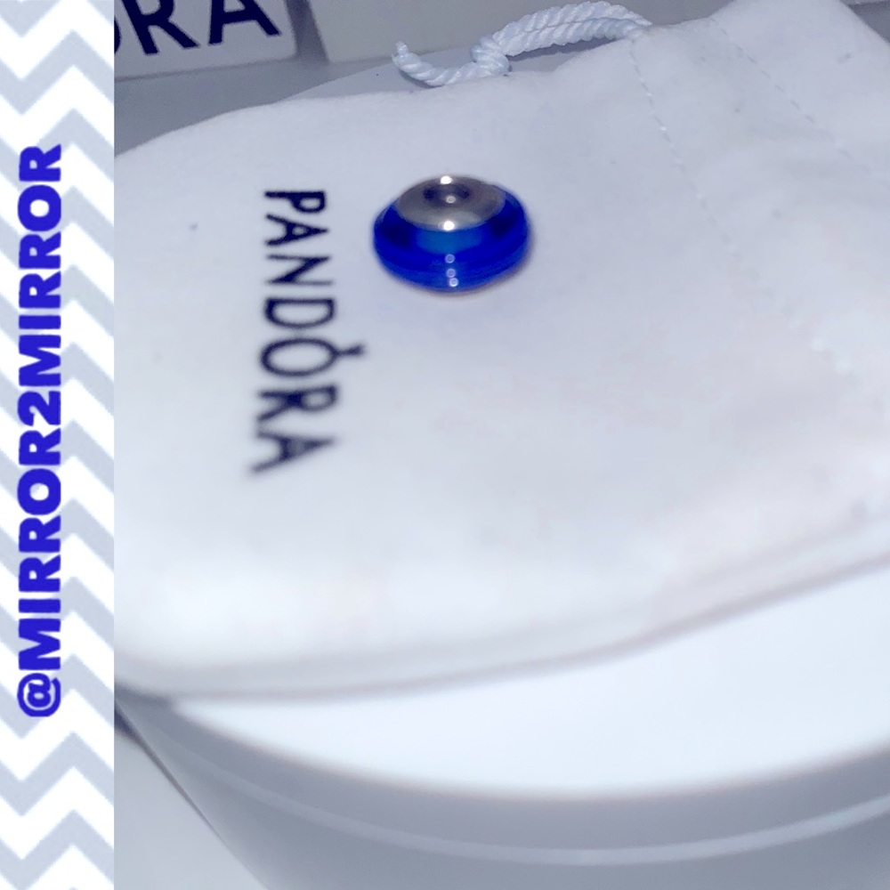 Authentic Pandora Blue Swirl Murano